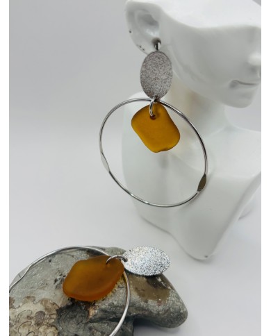 PENDIENTES ARTESANOS DE CRISTAL MARINO