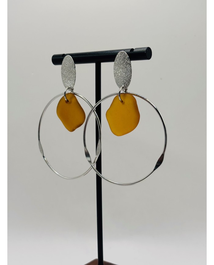 PENDIENTES ARTESANOS DE CRISTAL MARINO