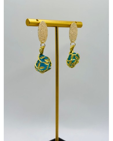 PENDIENTES ARTESANOS DE CRISTAL MARINO