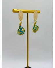 PENDIENTES ARTESANOS DE CRISTAL MARINO