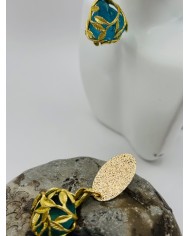 PENDIENTES ARTESANOS DE CRISTAL MARINO