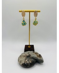 PENDIENTES ARTESANOS DE CRISTAL MARINO