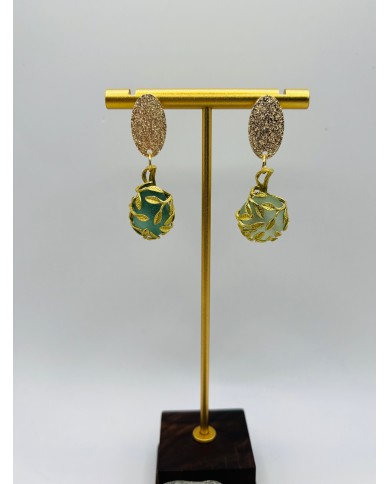 PENDIENTES ARTESANOS DE CRISTAL MARINO