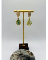 PENDIENTES ARTESANOS DE CRISTAL MARINO