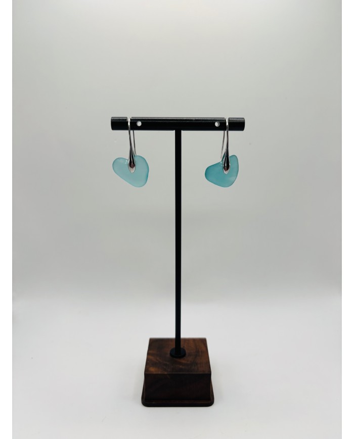 PENDIENTES ARTESANOS DE CRISTAL MARINO