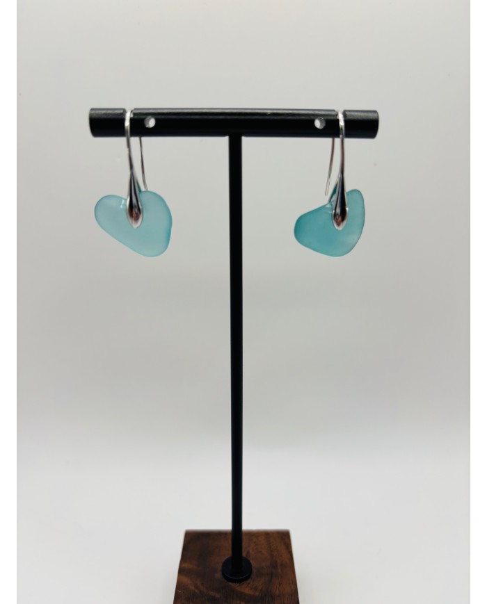 PENDIENTES ARTESANOS DE CRISTAL MARINO