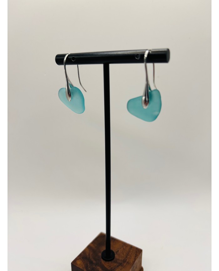 PENDIENTES ARTESANOS DE CRISTAL MARINO