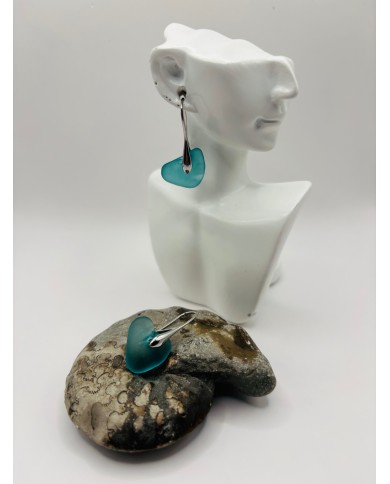 PENDIENTES ARTESANOS DE CRISTAL MARINO