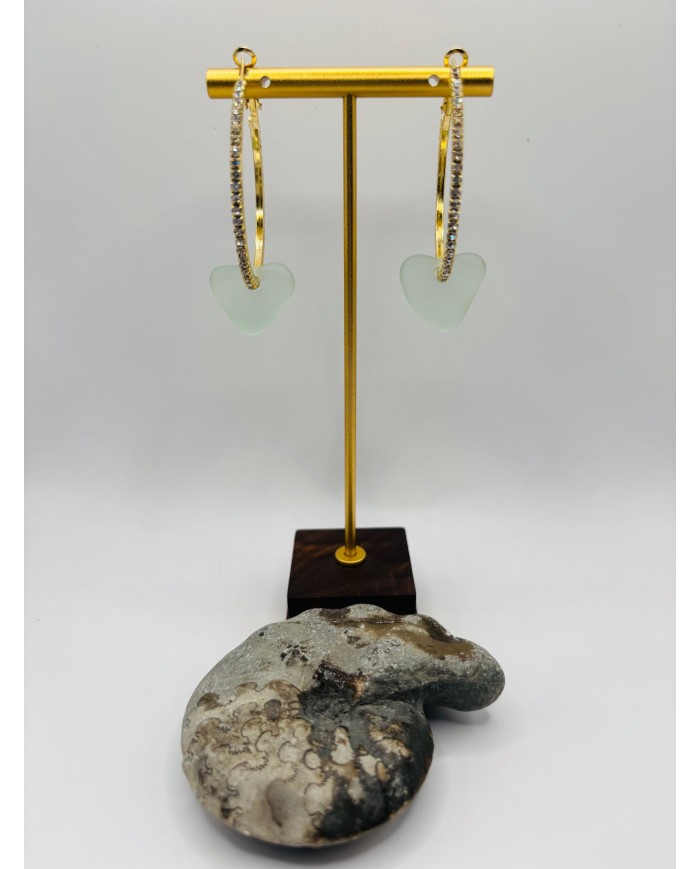 PENDIENTES ARTESANOS DE CRISTAL MARINO