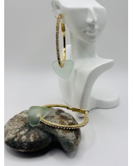 PENDIENTES ARTESANOS DE CRISTAL MARINO
