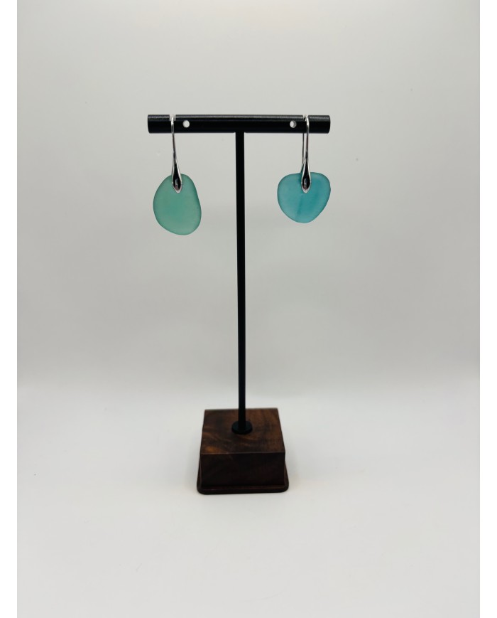 PENDIENTES ARTESANOS DE CRISTAL MARINO