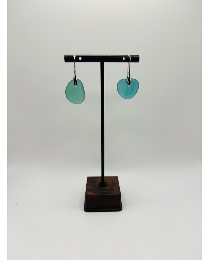 PENDIENTES ARTESANOS DE CRISTAL MARINO