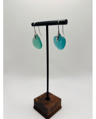 PENDIENTES ARTESANOS DE CRISTAL MARINO