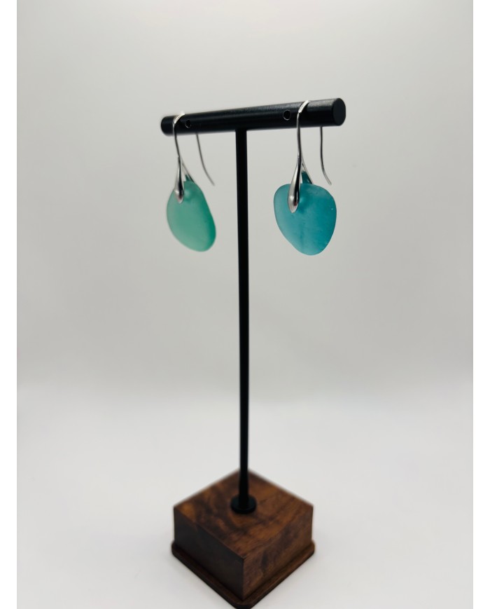 PENDIENTES ARTESANOS DE CRISTAL MARINO