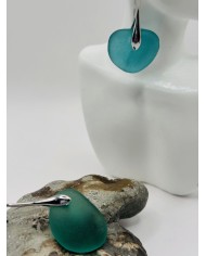 PENDIENTES ARTESANOS DE CRISTAL MARINO