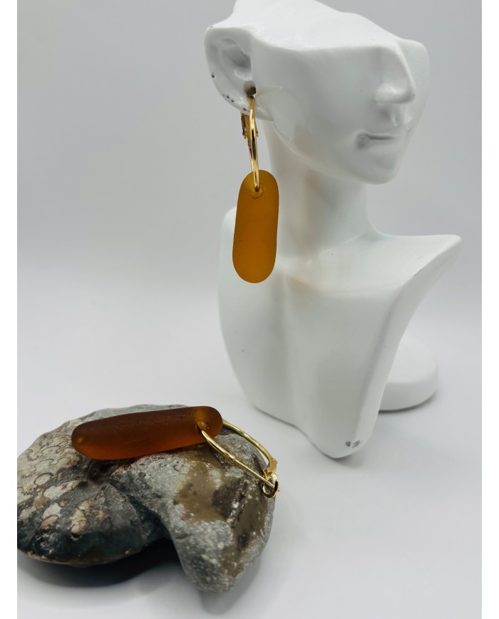PENDIENTES ARTESANOS DE CRISTAL MARINO