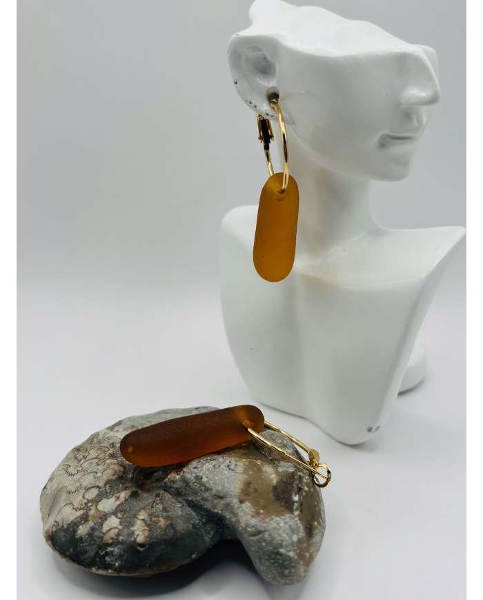 PENDIENTES ARTESANOS DE CRISTAL MARINO