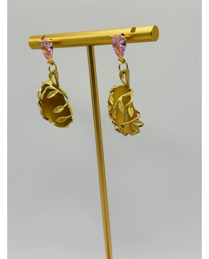 PENDIENTES ARTESANOS DE CRISTAL MARINO