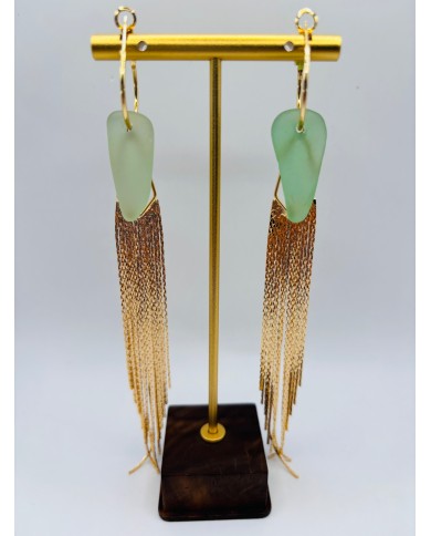 PENDIENTES ARTESANOS DE CRISTAL MARINO