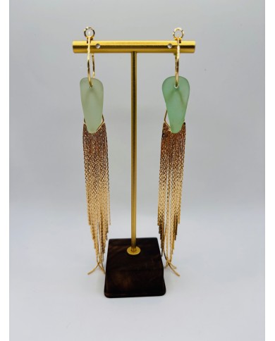 PENDIENTES ARTESANOS DE CRISTAL MARINO