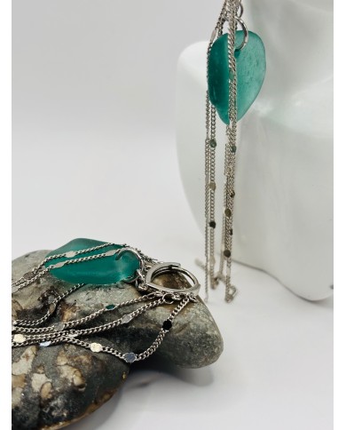 PENDIENTES ARTESANOS DE CRISTAL MARINO