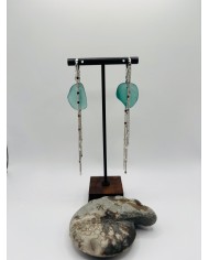 PENDIENTES ARTESANOS DE CRISTAL MARINO