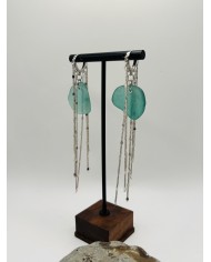PENDIENTES ARTESANOS DE CRISTAL MARINO