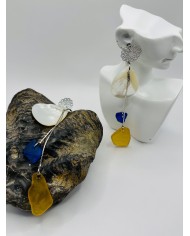 PENDIENTES ARTESANOS DE CRISTAL MARINO