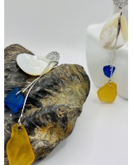 PENDIENTES ARTESANOS DE CRISTAL MARINO