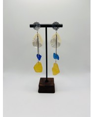 PENDIENTES ARTESANOS DE CRISTAL MARINO