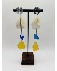 PENDIENTES ARTESANOS DE CRISTAL MARINO