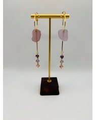 PENDIENTES ARTESANOS DE CRISTAL MARINO