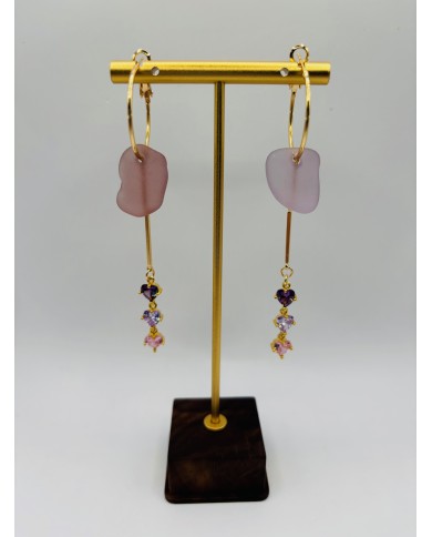 PENDIENTES ARTESANOS DE CRISTAL MARINO