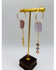 PENDIENTES ARTESANOS DE CRISTAL MARINO