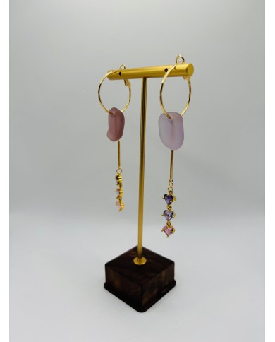 PENDIENTES ARTESANOS DE CRISTAL MARINO