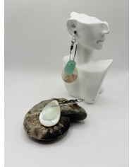 PENDIENTES DE CRISTAL MARINO Y ÁMBAR