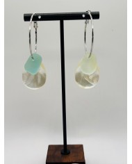 PENDIENTES DE CRISTAL MARINO Y ÁMBAR