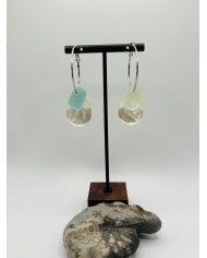 PENDIENTES DE CRISTAL MARINO Y ÁMBAR