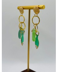 PENDIENTES ARTESANOS DE CRISTAL  MARINO