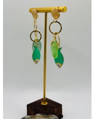 PENDIENTES ARTESANOS DE CRISTAL MARINO