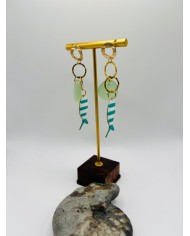 PENDIENTES ARTESANOS DE CRISTAL  MARINO