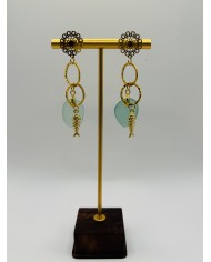 PENDIENTES ARTESANOS DE CRISTAL MARINO