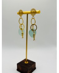 PENDIENTES ARTESANOS DE CRISTAL MARINO