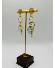 PENDIENTES ARTESANOS DE CRISTAL MARINO