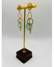PENDIENTES ARTESANOS DE CRISTAL MARINO