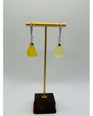 PENDIENTES ARTESANOS DE CRISTAL MARINO