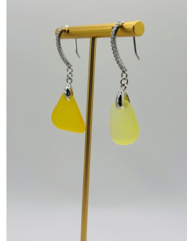 PENDIENTES ARTESANOS DE CRISTAL MARINO