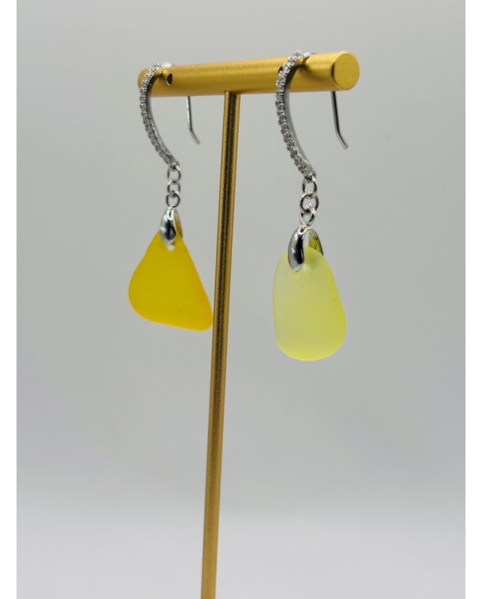 PENDIENTES ARTESANOS DE CRISTAL MARINO