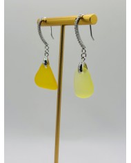 PENDIENTES ARTESANOS DE CRISTAL MARINO