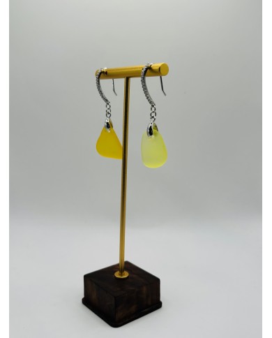 PENDIENTES ARTESANOS DE CRISTAL MARINO